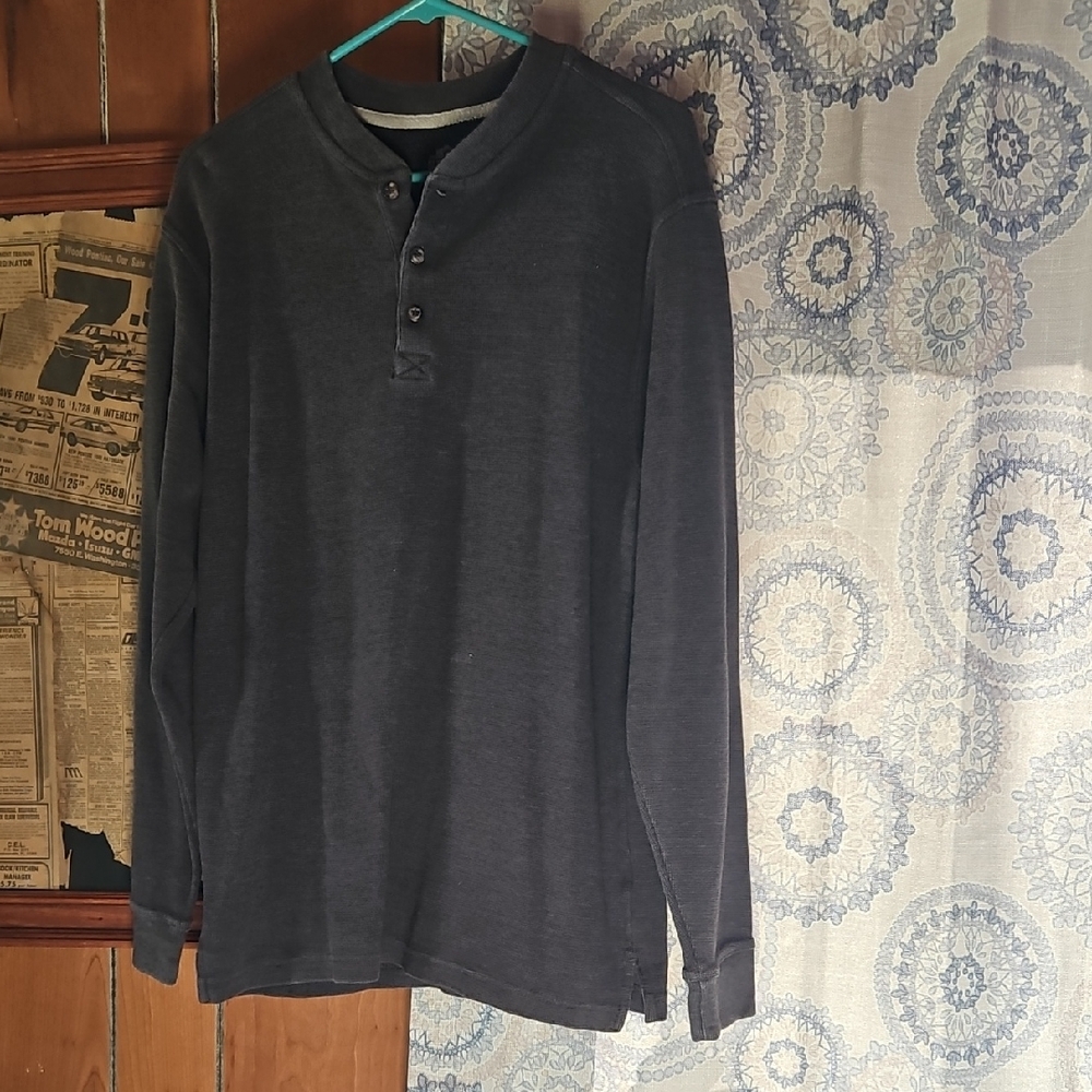 Charcoal Long Sleeve Henley Shirt